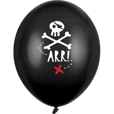 PartyDeco balóniky čierne Pirátska lebka