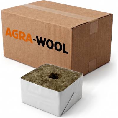 Agra Wool Start Block pěstební kostka 100x100x65mm, s malou dírou 28/35mm BOX , 120ks