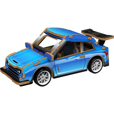 2Kids Toys 3D drevená skladačka Športové auto modré