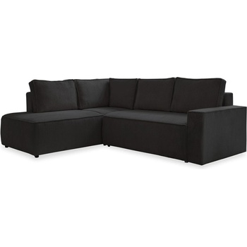 Miuform Антрацитен разтегателен ъглов диван от рипсено кадифе (ляв ъгъл) Brave Dave - Miuform (1679PO34)