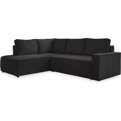 Miuform Антрацитен разтегателен ъглов диван от рипсено кадифе (ляв ъгъл) Brave Dave - Miuform (1679PO34)