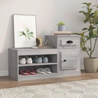 vidaXL Шкаф за обувки, сив сонома, 100x42x60 см, инженерно дърво (816422)