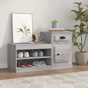 vidaXL Шкаф за обувки, сив сонома, 100x42x60 см, инженерно дърво (816422)