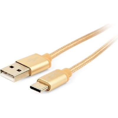 Gembird CCB-mUSB2B-AMCM-6-G Opletaný USB-C - USB 2.0, M/M, 1,8m, zlatý