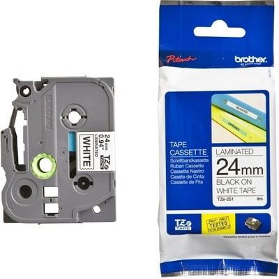 páska BROTHER TZ251 čierne písmo, biela páska Tape (24mm) TZE251