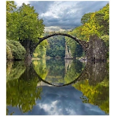 DIMEX MS-3-0060 vliesová fototapeta na zeď Krajina s oblúkovým mostom, rozmery 225 x 250 cm