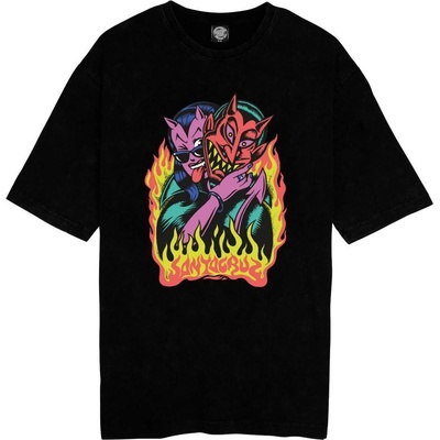 SANTA CRUZ tričko Delfino Devil Front Oversized T Shirt Black BLACK