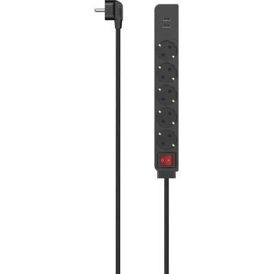 Hama Разклонител HAMA, 5 гнезда, 2 x USB-A 17 W, 1.4 м, 223184 (HAMA-223184)