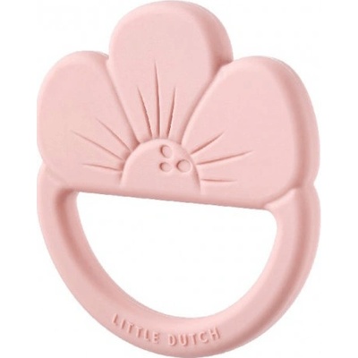 Little Dutch hryzátko silikon kvetina 9x8x1 ružová