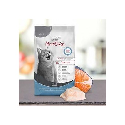 PLATINUM Пълноценна суха храна за кастрирани котки Platinum MeatCrisp Sterilised Fish с 82% Прясна Риба