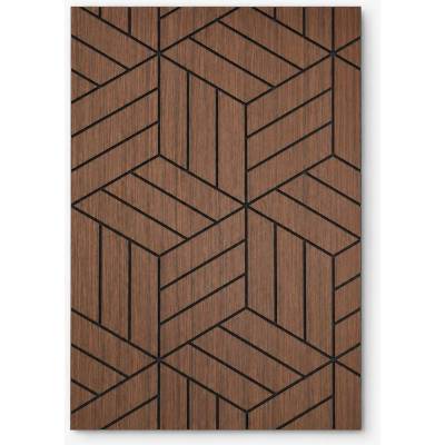 Акустичен Стенен Панел mdf | Модел: Ромб | Цвят: Орех | Размери: 2600*600*14мм