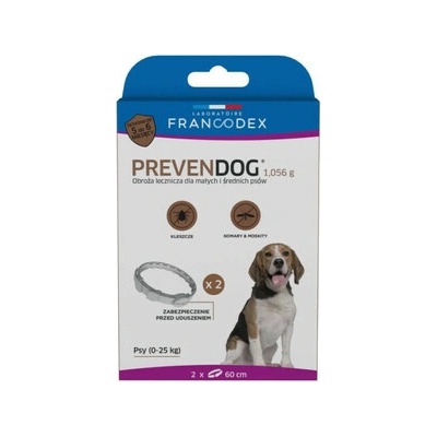 Virbac Prevendog Biocídny obojok 60 cm pre psov do 25 kg 2 ks