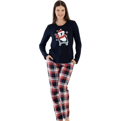 Макси коледна пижама в тъмносиньо с пингвинче