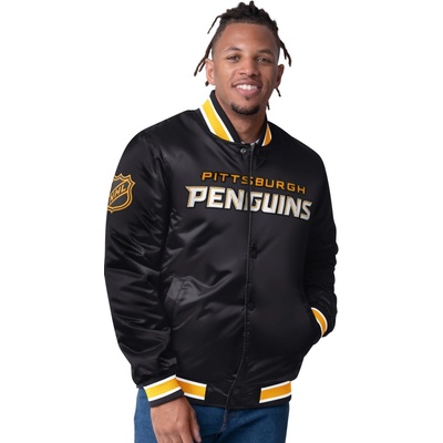 Starter pánska bunda Pittsburgh Penguins Closer Reversible Varsity Satin Jacket