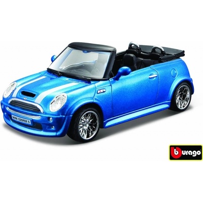 Bburago Kovový model auta Mini Cooper S Cabriolet metalíza modrá 1:32
