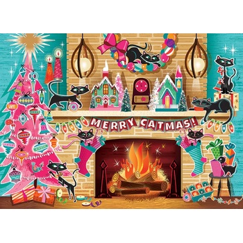 Cobble Hill - Puzzle Merry Catmas - 500 piese
