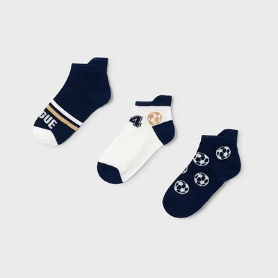 Mayoral Комплект 3чифта чорапи тъмносиньо и бяло за момче Mayoral