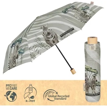 Дамски неавтоматичен чадър Perletti Green 19131, Зебра