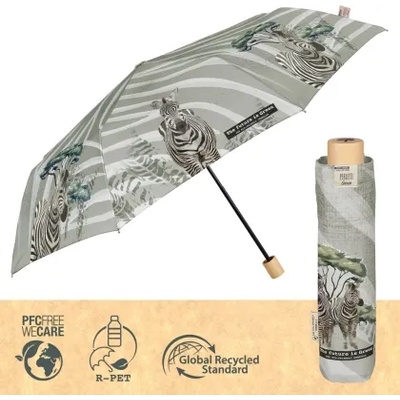 Дамски неавтоматичен чадър Perletti Green 19131, Зебра