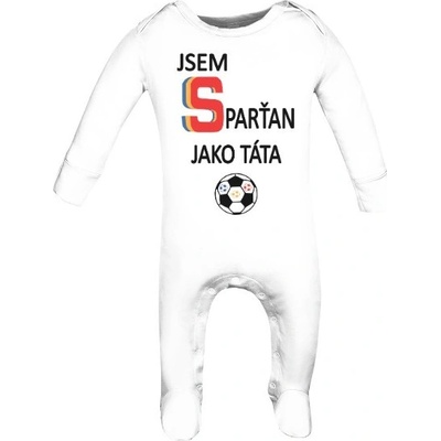 Dětské body Long s potiskem Jsem Sparťan po tatínkovi dětské Bílá