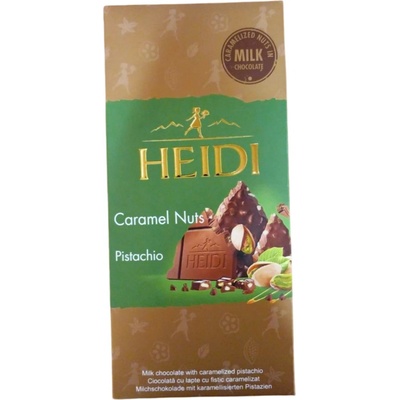 Heidi Caramel Nuts Mléčná s kousky pistácií 80 g