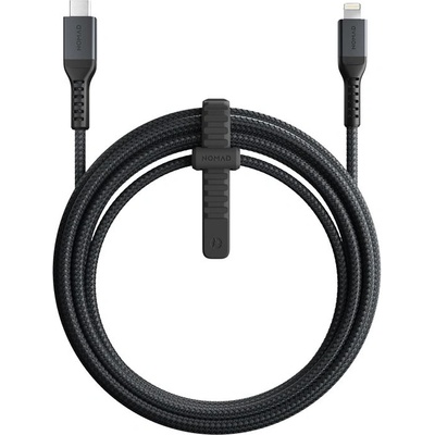 Nomad Здрав кевларен кабел за устройства с Lightning порт (300 см) - Nomad Kevlar USB-C to Lightning Cable v2 (черен) (NM01320685)