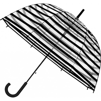 Falconetti proužky deštník dámský holový průhledný černý