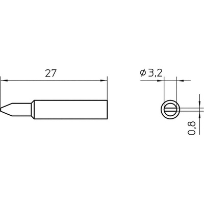 Weller XNT C pájecí hrot dlátový Velikost hrotů 3.2 mm Délka hrotů 27 mm Obsah 1 ks