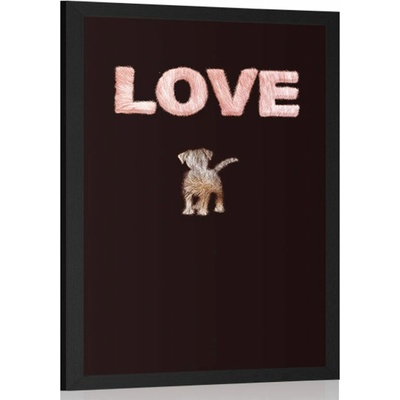 Plakát pejsek s nápisem Love - 20x30 black