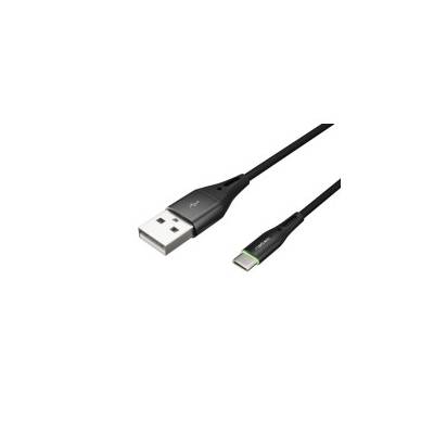 Кабел/преходник Natec USB-C(M) -> USB-A (M) 2.0 cable 1m. Black LED nylon (NKA-1957)