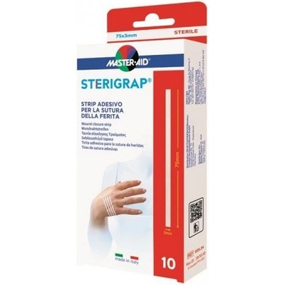 Master Aid STERIGRAP Náplasťové stehy sterilní 75 x 3 mm 10 ks