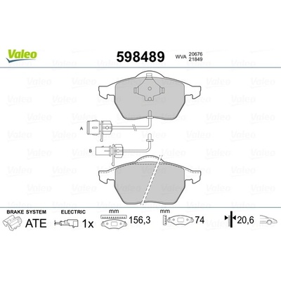 Sada brzdových platničiek kotúčovej brzdy VALEO 598489