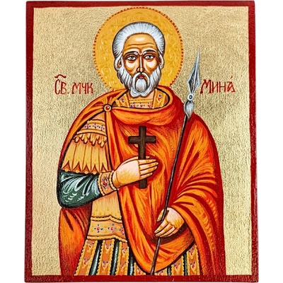 РЪЧНО РИСУВАНА ИКОНА СВЕТИ МИНА