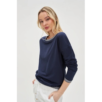 Moodo Тъмносиня дамска тениска с дълъг ръкав Moodo Moodo | Sin | ЖЕНИ | XS