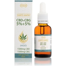 Svaté kapky 5% CBD + 5% CBG 30 ml Svatý Sedláček