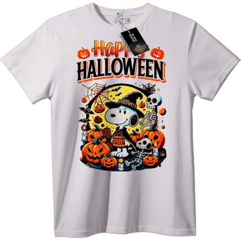 NOONEBRAND Тениска Хелоуин с Тикви и Snoopy - 5XL, White