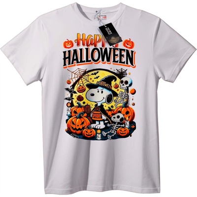 NOONEBRAND Тениска Хелоуин с Тикви и Snoopy - 5XL, White