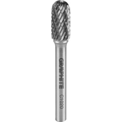 Graphite Karbidová rotační fréza HM, typ C (cylindrická zaoblená), 10 x 20 mm, stopka 6 x 45 mm