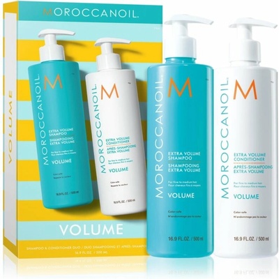Moroccanoil Volume Shampoo šampón pre objem 500 ml + Moroccanoil Volume objemový kondicionér pre jemné vlasy bez objemu 500 ml kozmetická sada