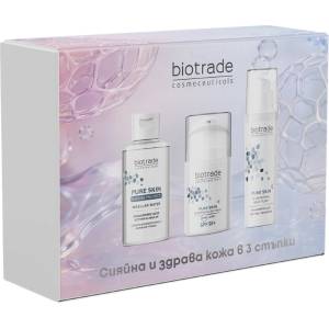 Biotrade Pure Skin Комплект - Озаряващ дневен крем, Нощен флуид и Мицеларна вода, 2 x 50 + 100 ml