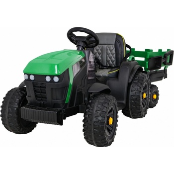 Joko elektrický traktor s vlečkou diaľkové ovládanie penové kolesá kožené sedadlo lopatka zelená