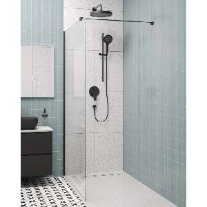 kielle Meara - Душ параван Walk-In 90x200 cm, черен мат/прозрачно стъкло 20726WI0904 (20726WI0904)