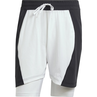 adidas Мъжки комплект Adidas Tennis Shorts and Inner Shorts Set Mens - Blk/Wht