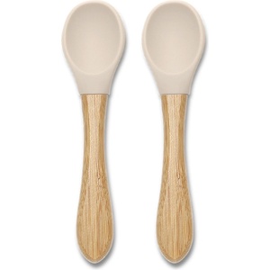 NATURAL Силиконови лъжички с бамбук Lorelli - Natural, 2 броя, Beige (10230680005)