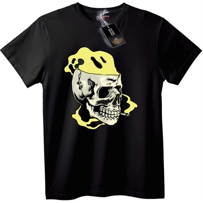 NOONEBRAND Тениска Разтопен Череп - 2XL, Black