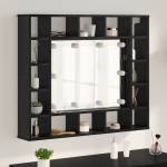 vidaXL Шкаф с огледало Черния дъб 91 x 15 x 76, 5 см (879458)