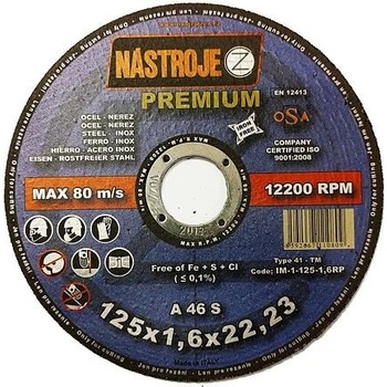 Nástroje cz Kotouč řezný 125 x 1,0 mm IM-1-125-1,0RP