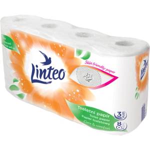Linteo Трипластова тоалетна хартия 15 м linteo satin бяла - 8 бр. 30388 (8594158372482)