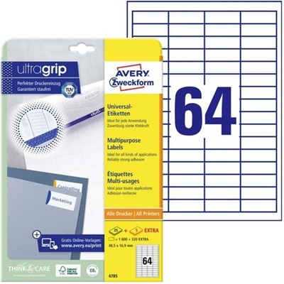 Avery-Zweckform 4785 univerzální etikety 48,5 x 16,9 mm papír bílá 1 ks