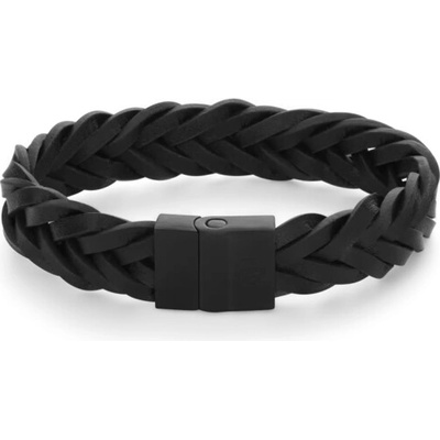 REBEL & ROSE náramok Braided Black Black RR-M0036-B